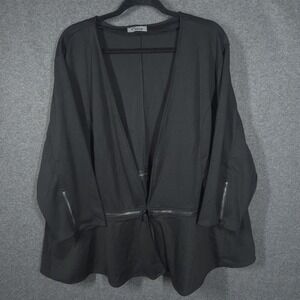 Catherines Curvy Collection Black Plus Size 3X Peplum Zip‎ Cardigan Jacket Goth